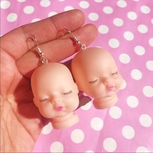 Lovely Earrings Little Doll Head